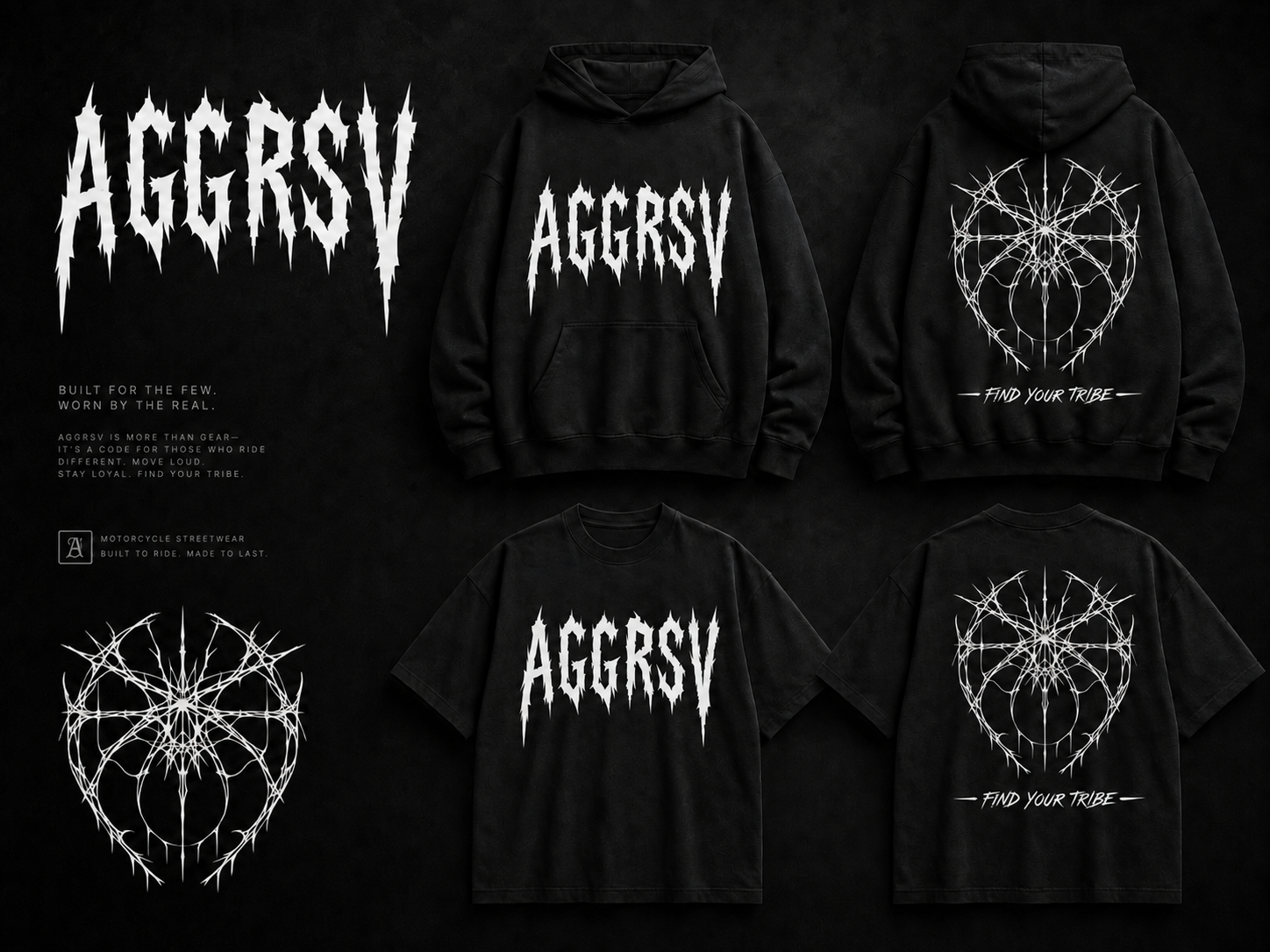 AGGRSV DROP 001 — Hoodie 001 and Tee 001